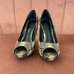 Aldo Snakeskin Peep-Toe Heels